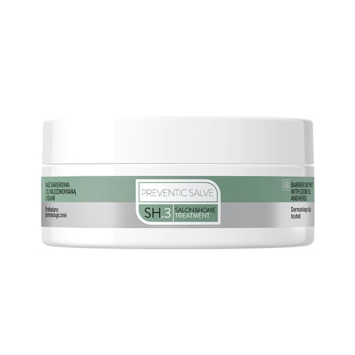 Słoik maści barierowej Pharm Foot PREVENTIC SALVE 75 ml z oliwą ozonowaną i ziołami, widok z boku