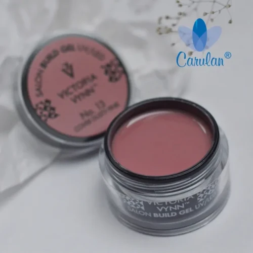 Żel budujący Victoria Vynn Build Gel Cover Dusty Pink No. 13 15 ml, otwarty słoiczek z żelem