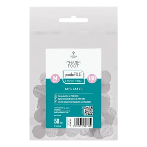 Pharm Foot PODO FILE REFILL TAPE LAYER 180, M Wymienne nakładki ścierne na PODO DISC 50 szt. w woreczku