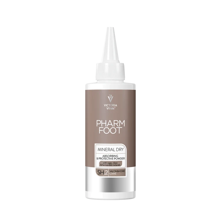 Pharm Foot Mineral Dry 100 g - zasypka mineralna do stóp z nadmierną potliwością, butelka z aplikatorem