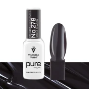 Lakier hybrydowy Victoria Vynn Pure Vegan Creamy Hybrid No.278 Stone Shadow 8ml - butelka obok paznokietnika w odcieniu chłodny grafit