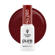 Lakier hybrydowy Victoria Vynn Pure Vegan Creamy Hybrid No.280 Maple Red 8ml - butelka na kole koloru, krwista czerwień
