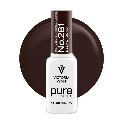Lakier hybrydowy Victoria Vynn Pure Vegan Creamy Hybrid No.281 Deep Ground 8ml - butelka na kole koloru, brąz