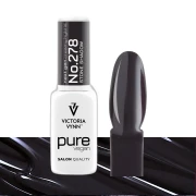 Lakier hybrydowy Victoria Vynn Pure Vegan Creamy Hybrid No.278 Stone Shadow 8ml - butelka obok paznokietnika w odcieniu chłodny grafit