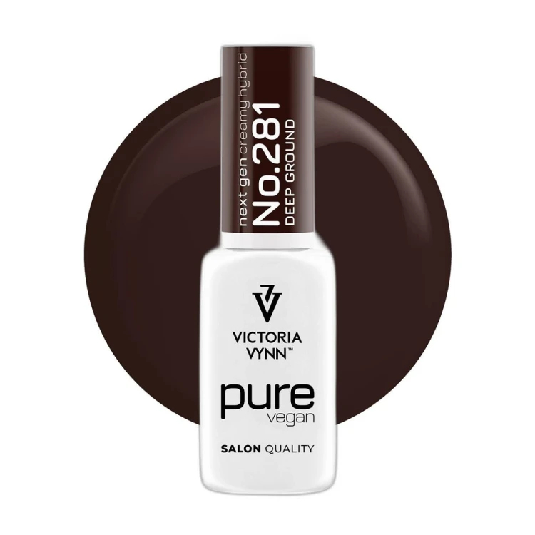 Lakier hybrydowy Victoria Vynn Pure Vegan Creamy Hybrid No.281 Deep Ground 8ml - butelka na kole koloru, brąz