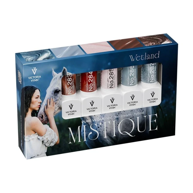 Zestaw Victoria Vynn 5PACK PURE VEGAN MISTIQUE Wetland, pudełko z pięcioma lakierami hybrydowymi nr 283-287