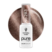 Lakier hybrydowy Victoria Vynn Pure Vegan Creamy Hybrid No.283 Brown Spell 8ml - butelka na kole koloru, jasny brąz z efektem cat eye