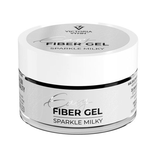 Żel budujący Victoria Vynn Easy Fiber Gel Sparkle Milky 50 ml, słoiczek