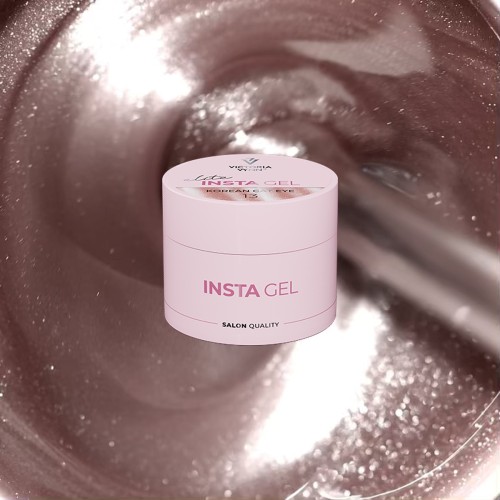 INSTA GEL 13 Korean Cat Eye 40 ml na tle różowego żelu z efektem kociego oka
