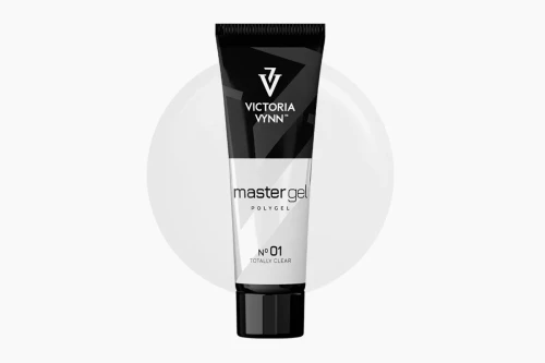 Akrylożel Victoria Vynn Master Gel Totally Clear No. 01, tubka 60 g na tle próbki koloru
