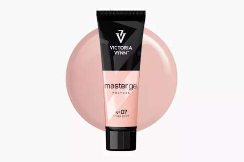 Akrylożel Victoria Vynn Master Gel Cover Beige No. 07, tubka 60 g na tle próbki koloru