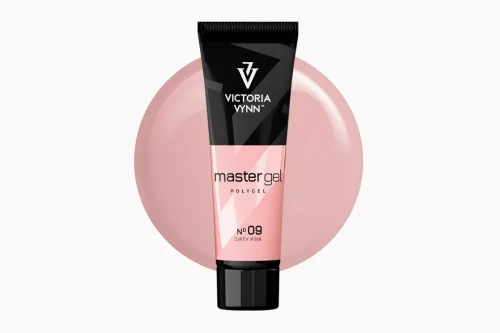 Akrylożel Victoria Vynn Master Gel Dirty Pink No. 09, tubka 60 g na tle próbki koloru