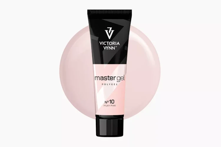 Akrylożel Victoria Vynn Master Gel Milky Pink No. 10, tubka 60 g na tle próbki koloru