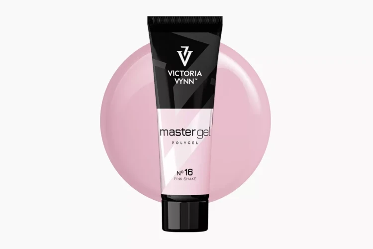 Akrylożel Victoria Vynn Master Gel Pink Shake No. 16, tubka 60 g na tle próbki koloru