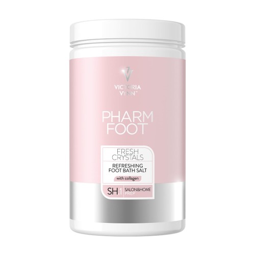 Słoik soli do kąpieli stóp FRESH CRYSTALS Pharm Foot 1250 g, etykieta Salon & Home